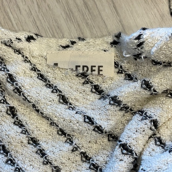 Free People “We The Free” Angel Island Stripe Hacci Sweater Ivory Black - Small - Picture 7 of 16